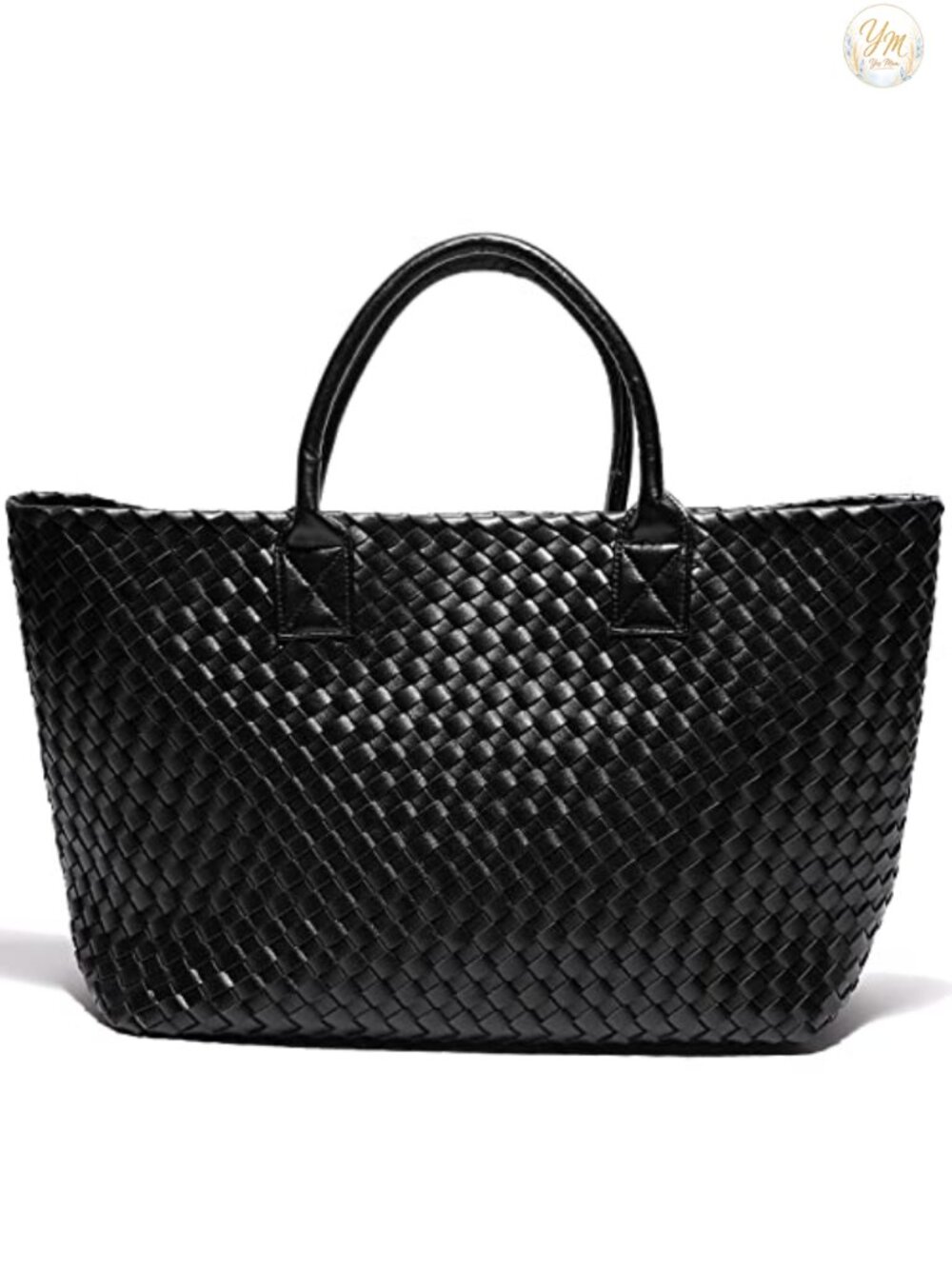 Woven Vegan Leather Tote Bag Large Capacity Shoulder Shopper
